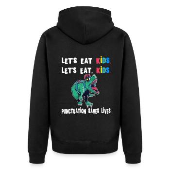 Grammatik Englischlehrer Englisch Sprache Lernen - Unisex Premium Bio Zip Hoodie - Schwarz - Hinten - Nico (187cm)