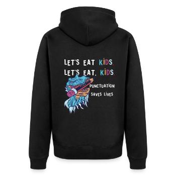 Grammatik Englischlehrer Englisch Sprache Lernen - Unisex Premium Bio Zip Hoodie - Schwarz - Hinten - Nico (187cm)