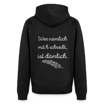 Grammatik Englischlehrer Englisch Sprache Lernen - Unisex Premium Bio Zip Hoodie - Schwarz - Hinten - Nico (187cm)