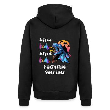 Grammatik Englischlehrer Englisch Sprache Lernen - Unisex Premium Bio Zip Hoodie - Schwarz - Hinten - Nico (187cm)
