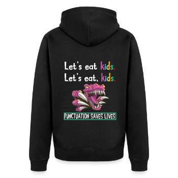 Grammatik Englischlehrer Englisch Sprache Lernen - Unisex Premium Bio Zip Hoodie - Schwarz - Hinten - Nico (187cm)