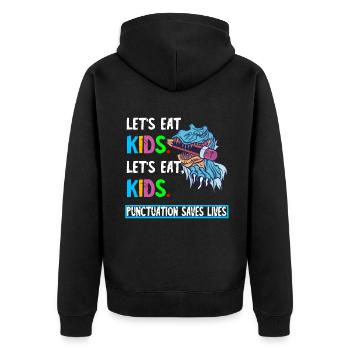 Grammatik Englischlehrer Englisch Sprache Lernen - Unisex Premium Bio Zip Hoodie - Schwarz - Hinten - Nico (187cm)