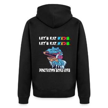 Grammatik Englischlehrer Englisch Sprache Lernen - Unisex Premium Bio Zip Hoodie - Schwarz - Hinten - Nico (187cm)
