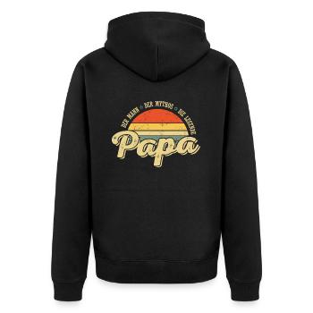 Superdaddy - Unisex Premium Bio Zip Hoodie - Schwarz - Hinten - Nico (187cm)
