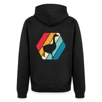 Goose Migratory Bird Bird Animal Nature Retro - Unisex Premium Organic Zip Hoodie - black - Back - Nico (187cm)