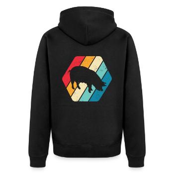 Pig Piglet Pig Farm Farm Farmer Animal Nature - Unisex Premium Organic Zip Hoodie - black - Back - Nico (187cm)