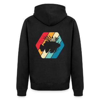 Lionfish Lionfish Pterois Ocean Diving Retro - Unisex Premium Organic Zip Hoodie - black - Back - Nico (187cm)
