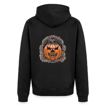 Halloween - Unisex Premium Organic Zip Hoodie - black - Back - Nico (187cm)