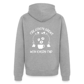 Kaffee Espresso Käffchen - Unisex Premium Bio Zip Hoodie - Grau meliert - Hinten - Nico (187cm)