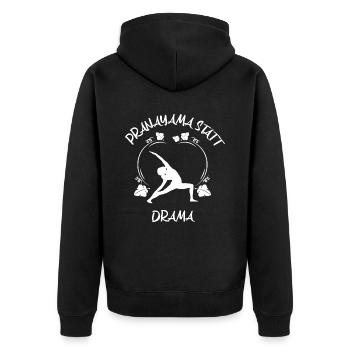 Yoga - Unisex Premium Bio Zip Hoodie - Schwarz - Hinten - Nico (187cm)