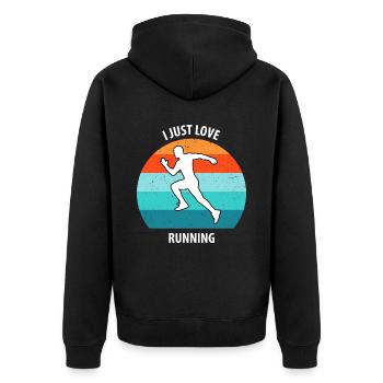 Faire du jogging - Veste à capuche bio Premium Unisexe - noir - Dos - Nico (187cm)