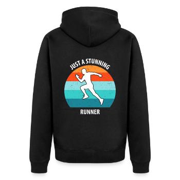 Faire du jogging - Veste à capuche bio Premium Unisexe - noir - Dos - Nico (187cm)
