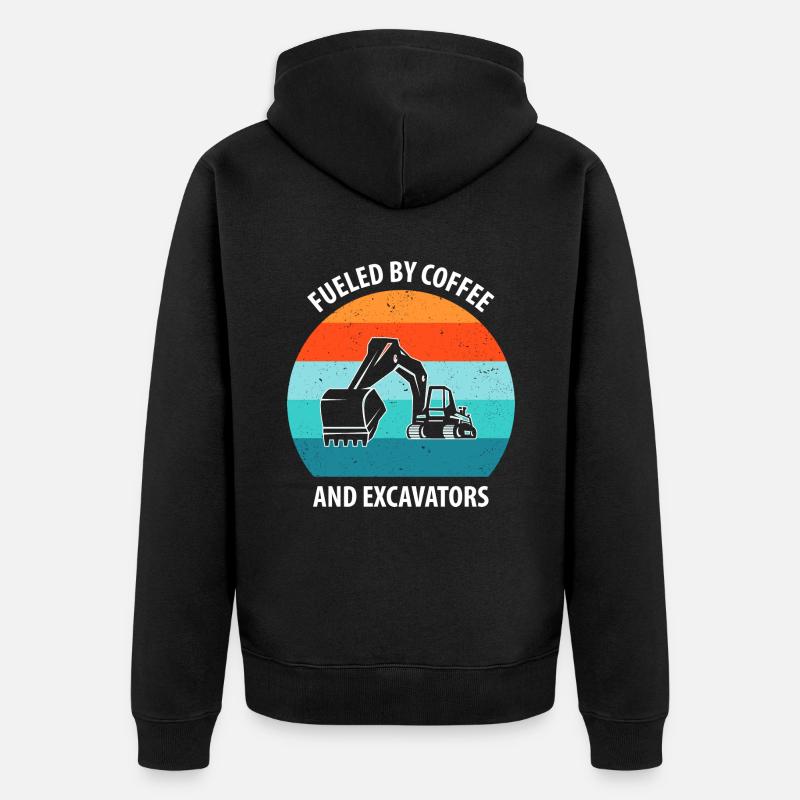 Bagger Baggerfahrer Baggerwagen - Unisex Premium Bio Zip Hoodie - Schwarz