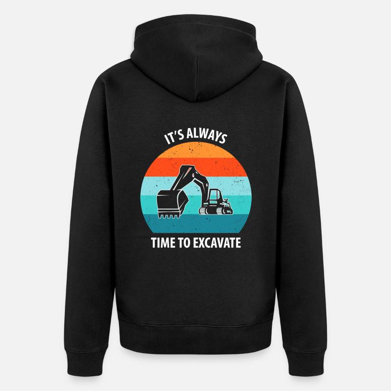 Bagger Baggerfahrer Baggerwagen - Unisex Premium Bio Zip Hoodie - Schwarz