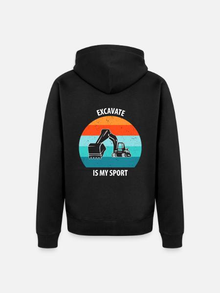 Bagger Baggerfahrer Baggerwagen - Unisex Premium Bio Zip Hoodie - Schwarz