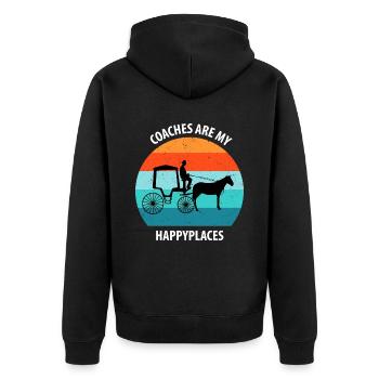 Calèche de cocher Calèche tirée par des chevaux Calèche - Veste à capuche bio Premium Unisexe - noir - Dos - Nico (187cm)