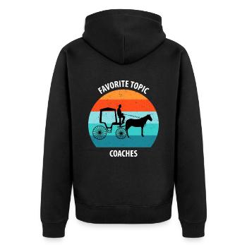 Kutscher Kutsche Pferdekutscher Kutschieren - Unisex Premium Bio Zip Hoodie - Schwarz - Hinten - Nico (187cm)