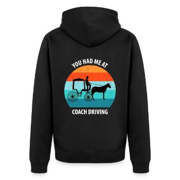 Calèche de cocher Calèche tirée par des chevaux Calèche - Veste à capuche bio Premium Unisexe - noir - Dos - Nico (187cm)