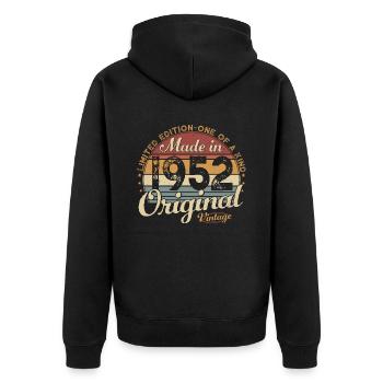 Vintage 1952 Vintage Retro Cadeau d’anniversaire - Veste à capuche bio Premium Unisexe - noir - Dos - Nico (187cm)