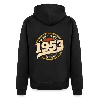 Homme 1953 La Légende 70 Ans Anniversaire - Veste à capuche bio Premium Unisexe - noir - Dos - Nico (187cm)