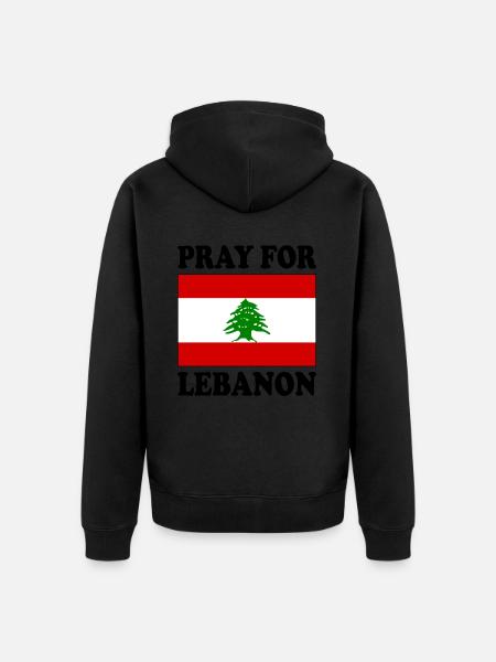 Pray for lebanon - Unisex Premium Organic Zip Hoodie - black