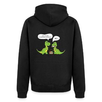Did you eat the Easter ? Dinosaur - Unisex Premium Organic Zip Hoodie - black - Back - Nico (187cm)