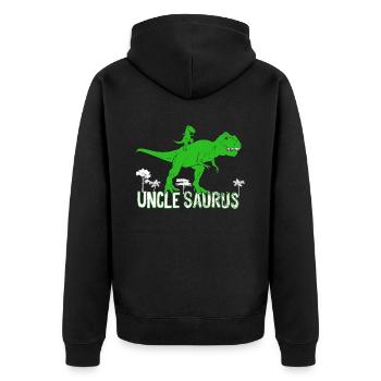 Unclesaurus Dinosaur Uncle Gift - Veste à capuche bio Premium Unisexe - noir - Dos - Nico (187cm)