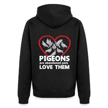 Love All Pigeons Design pour les amateurs de pigeons - Veste à capuche bio Premium Unisexe - noir - Dos - Nico (187cm)