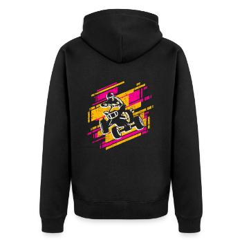 Quad Biker Offroad Quad Rider Girls ATV - Unisex Premium Organic Zip Hoodie - black - Back - Nico (187cm)