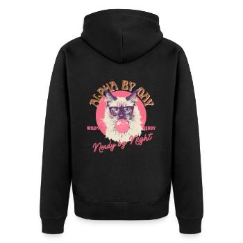 Ragdoll Katze Brille Kaugummi - Unisex Premium Bio Zip Hoodie - Schwarz - Hinten - Nico (187cm)