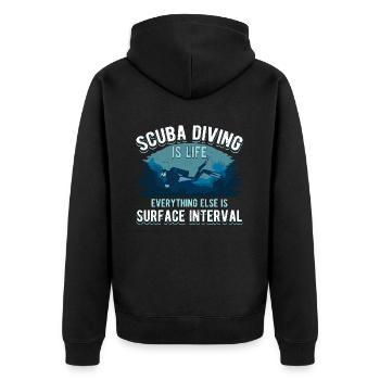 Scuba Diving Spruch Für Leidenschaftliche Taucher - Unisex Premium Bio Zip Hoodie - Schwarz - Hinten - Nico (187cm)