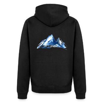 Gipfel Wandern BERG HEIL servus alpin Bergwandern - Unisex Premium Bio Zip Hoodie - Schwarz - Hinten - Nico (187cm)