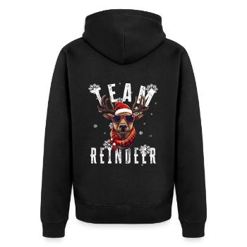 Motif de Noël renne Noël équipe renne - Veste à capuche bio Premium Unisexe - noir - Dos - Nico (187cm)