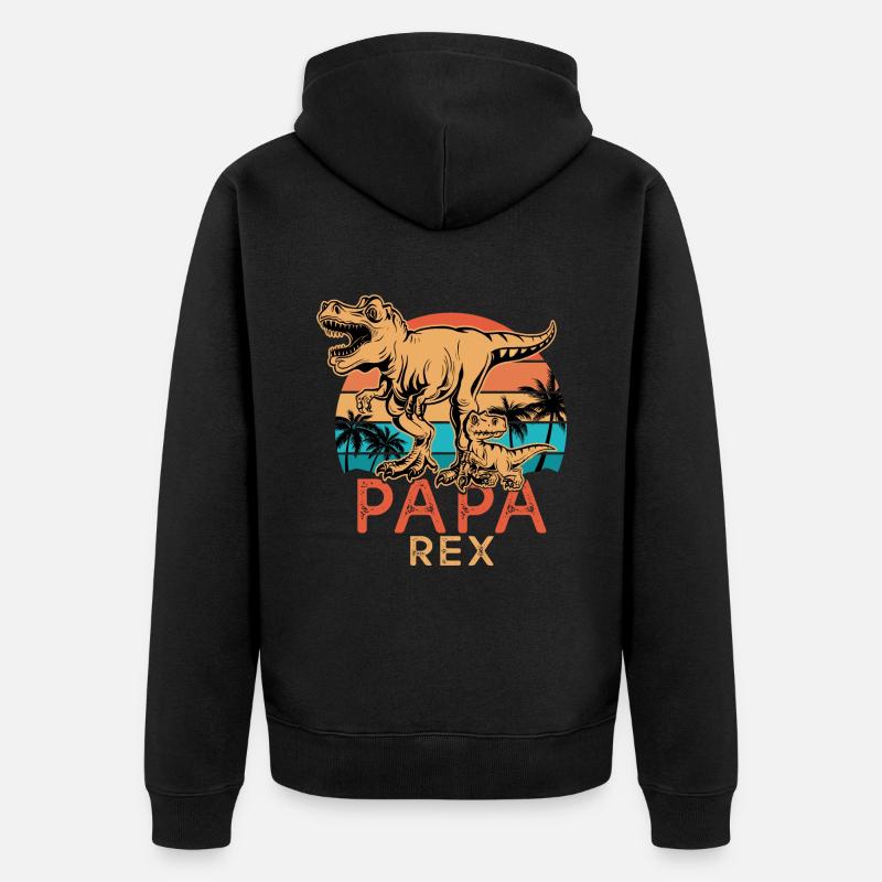 Cadeau papa t rex - Veste à capuche bio Premium Unisexe - noir