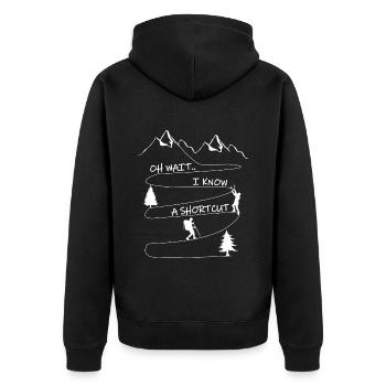 Randonnée - Alpinisme - Je connais un raccourci - Veste à capuche bio Premium Unisexe - noir - Dos - Nico (187cm)