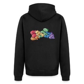 ocean rainbow fish colorful school of fish - Unisex Premium Organic Zip Hoodie - black - Back - Nico (187cm)