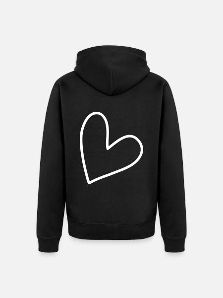 Simple heart symbol - Unisex Premium Organic Zip Hoodie - black