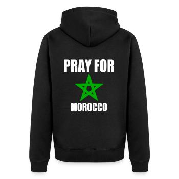 Pray for morocco - maroc - Veste à capuche bio Premium Unisexe - noir - Dos - Nico (187cm)