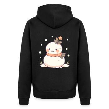 Cute Christmas Snowman - Holiday Design - Unisex Premium Organic Zip Hoodie - black - Back - Nico (187cm)