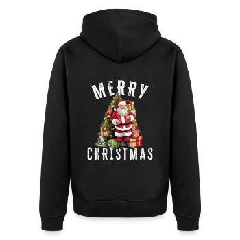Père Noël - Noël - Motif de Noël - Veste à capuche bio Premium Unisexe - noir - Dos - Nico (187cm)
