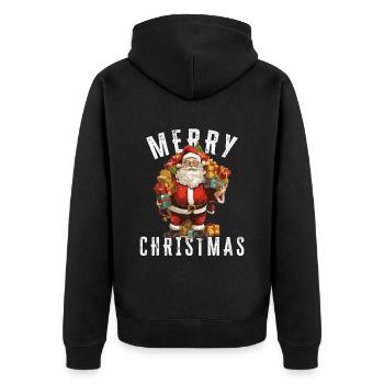 Père Noël - Noël - Motif de Noël - Veste à capuche bio Premium Unisexe - noir - Dos - Nico (187cm)