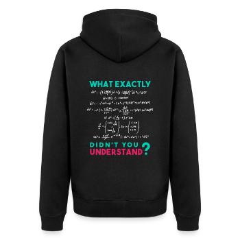 Blague de formule de physique - Veste à capuche bio Premium Unisexe - noir - Dos - Nico (187cm)