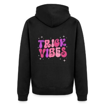 Trick Vibes Blague Drôle Halloween - Veste à capuche bio Premium Unisexe - noir - Dos - Nico (187cm)
