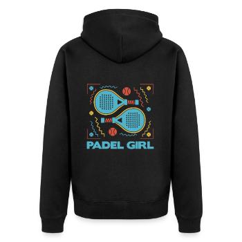 Joueuse de Padel Padel Filles Femmes Padel - Veste à capuche bio Premium Unisexe - noir - Dos - Nico (187cm)