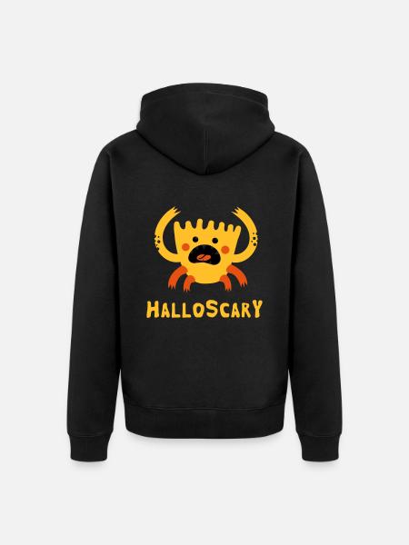 Hello Scary - Unisex Premium Organic Zip Hoodie - black