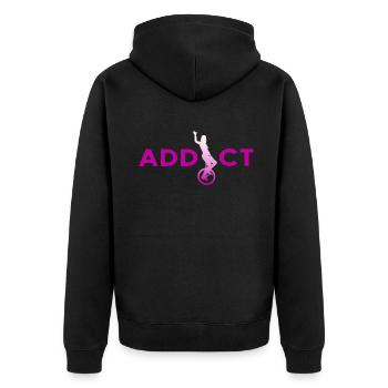 einrad einradartist unicycle-addict einradfahrerin - Unisex Premium Bio Zip Hoodie - Schwarz - Hinten - Nico (187cm)