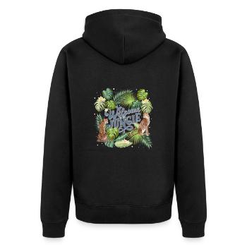 Les guépards et Bienvenue dans la jungle - Veste à capuche bio Premium Unisexe - noir - Dos - Nico (187cm)