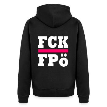 rect5032 - Unisex Premium Bio Zip Hoodie - Schwarz - Hinten - Nico (187cm)