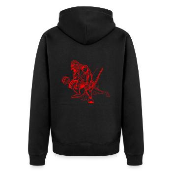 Gorille, Singe Bodybuilder avec haltère, Fitness - Veste à capuche bio Premium Unisexe - noir - Dos - Nico (187cm)