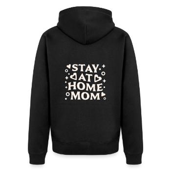 Hausfrau - Unisex Premium Bio Zip Hoodie - Schwarz - Hinten - Nico (187cm)